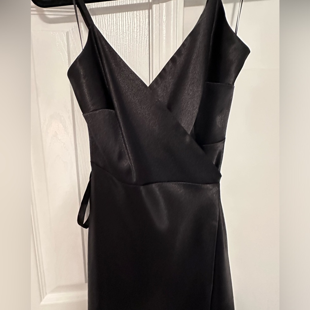 Satin black bridesmaid dress - Picture 7 of 9